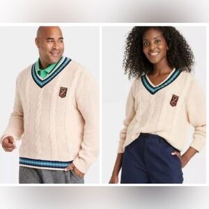 Houston White x Target cream color preppy v-neck sweater Size Medium